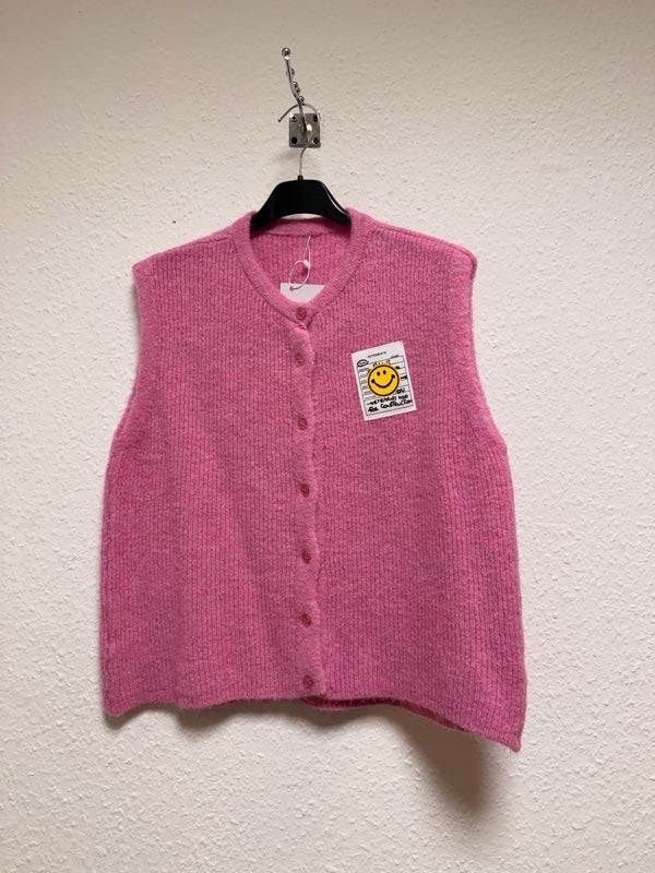Strick Weste - Dunkel Pink
