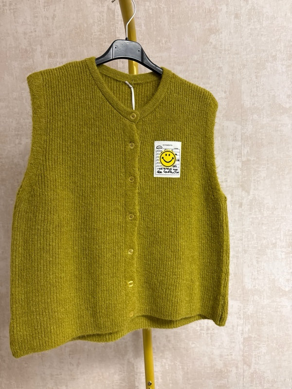 Strickweste Smiley Patch