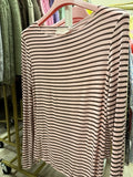 Gestreift Pullover Rose braun