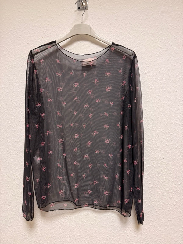 Bluse durchsichtig mit Blume