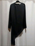 Satin Bluse mit Spitze