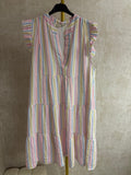 Musselin Kleid gestreift