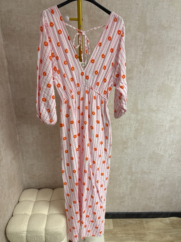 Musselin Kleid mit Blumen